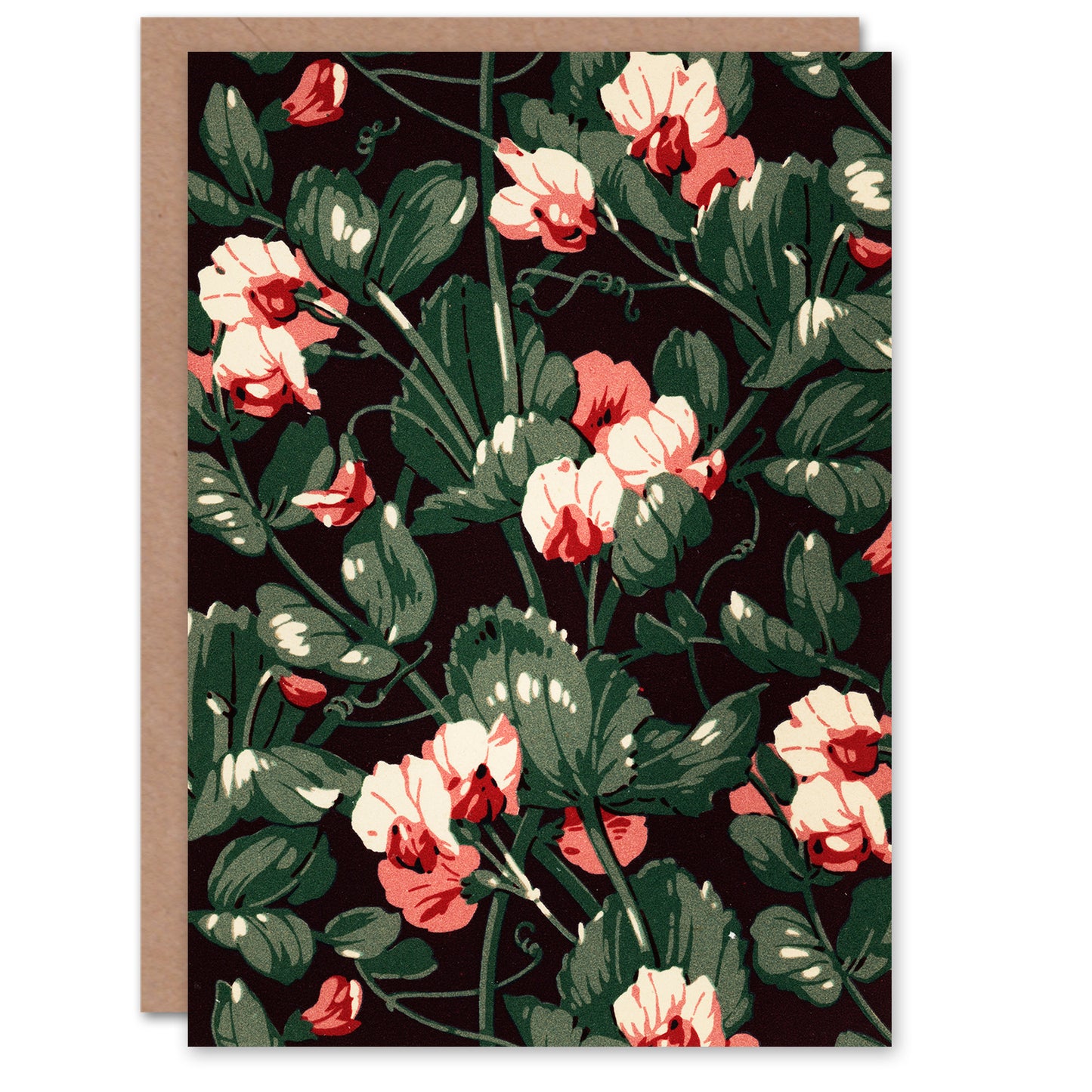 Albert Racinet Art Card Pink Cyclamen Floral Pattern