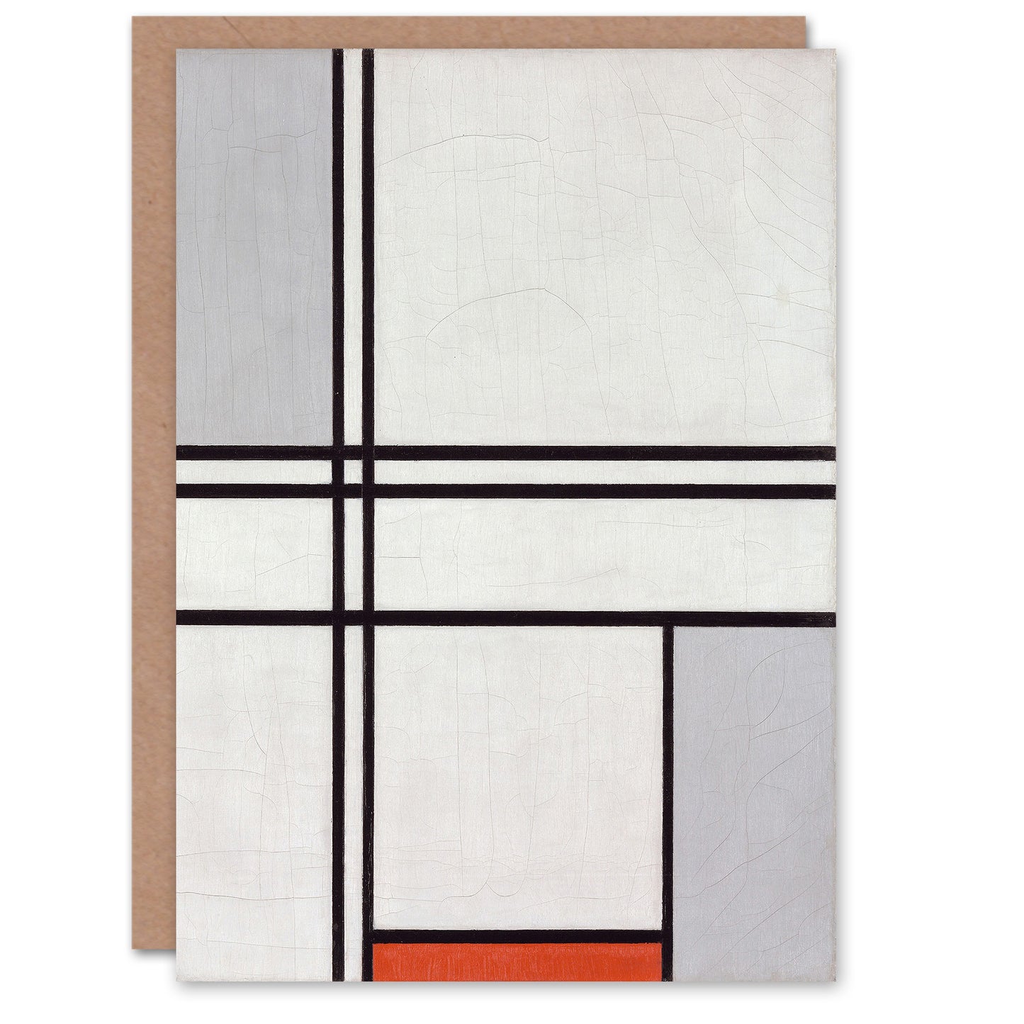 Piet Mondrian Art Card Composition No 1 Gray Red