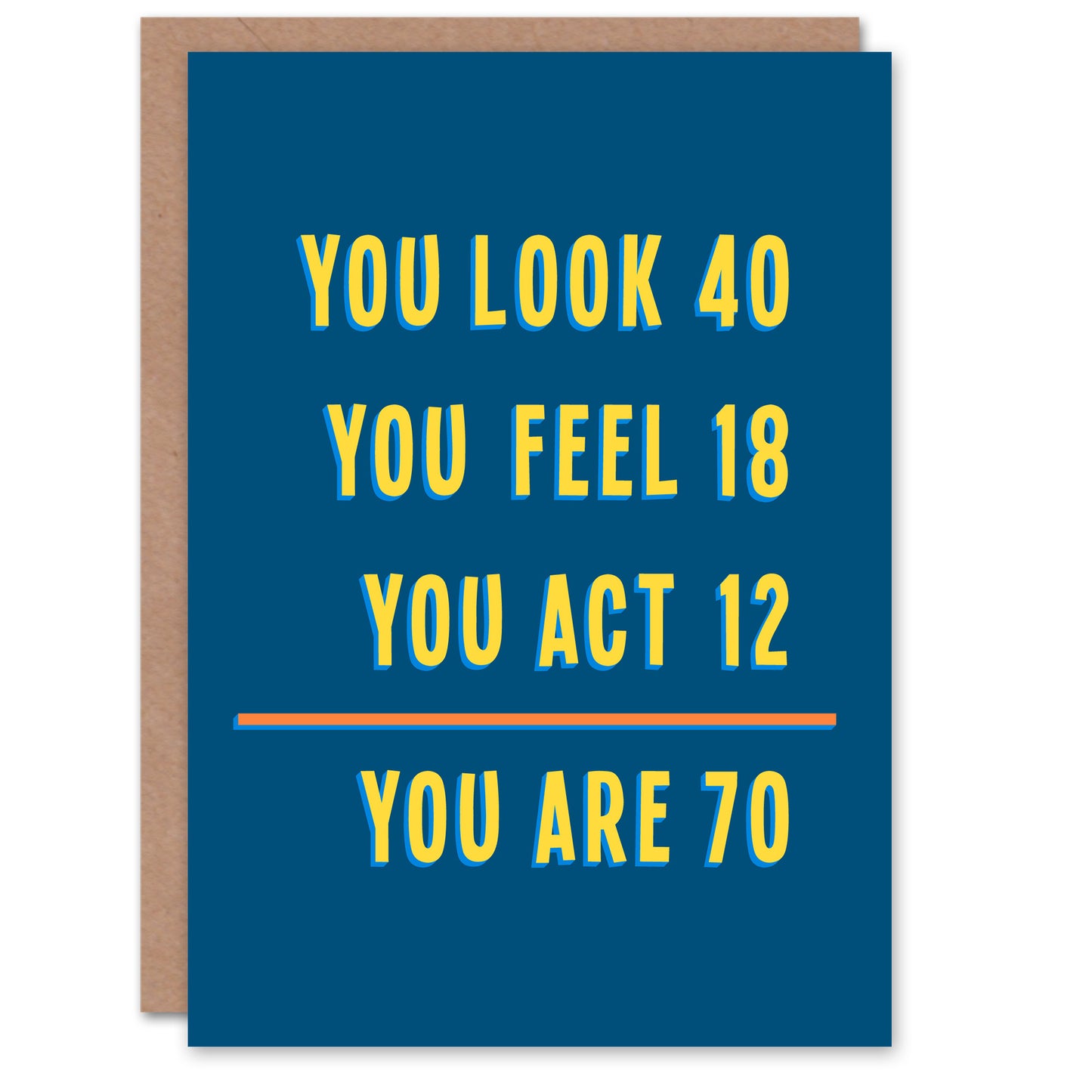 Age Math Calculation 70 Year Old Funny Cheeky Birthday Card