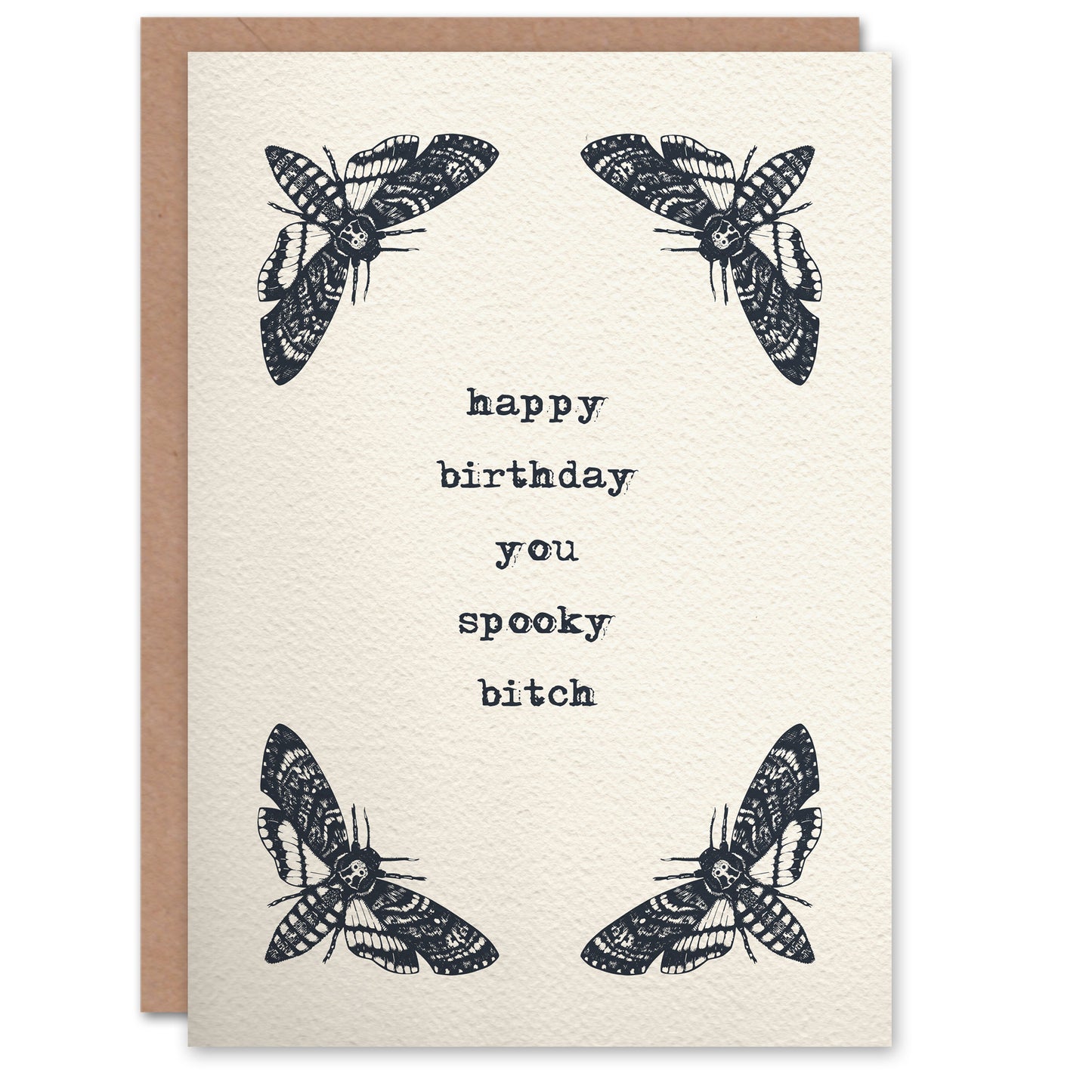 Deaths Heads Hawkmoth Moth Vintage Style Drawing Birthday Card