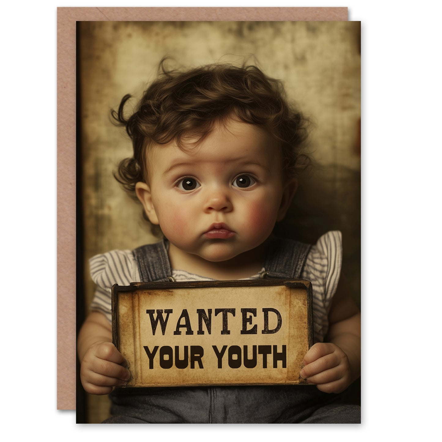 Old Western Wanted Sign Your Youth Girl Photo Birthday Card