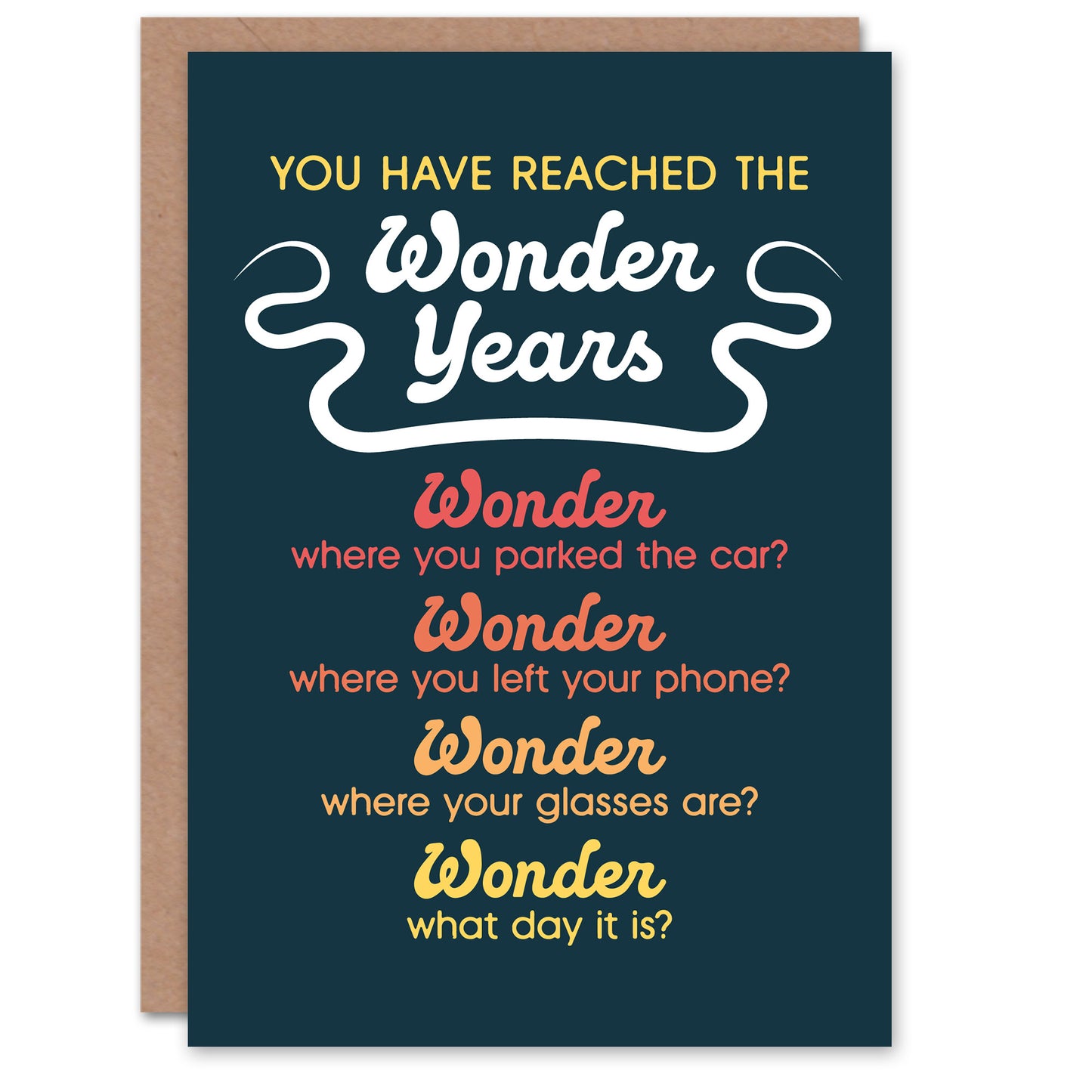 Reached The Wonder Years Funny Old Age Joke Birthday Card