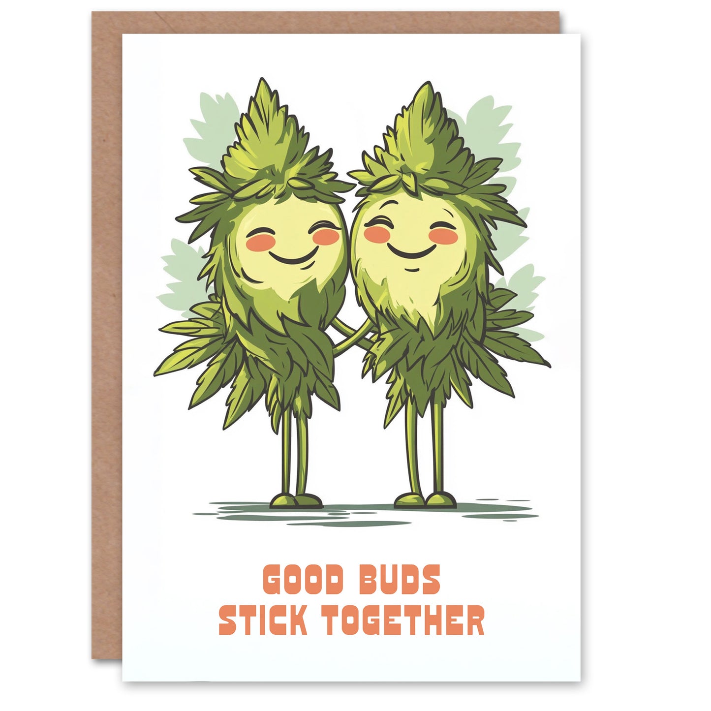 Good Buds Stick Together Cute Cartoon Design Stoner Art Card