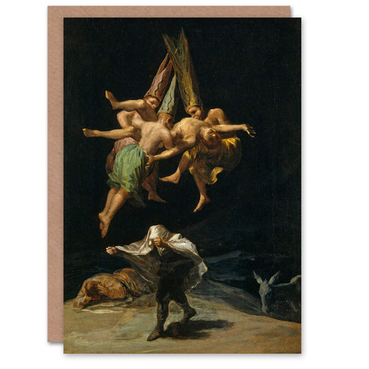 Francisco Goya Art Card Witches Flight Oil Painting