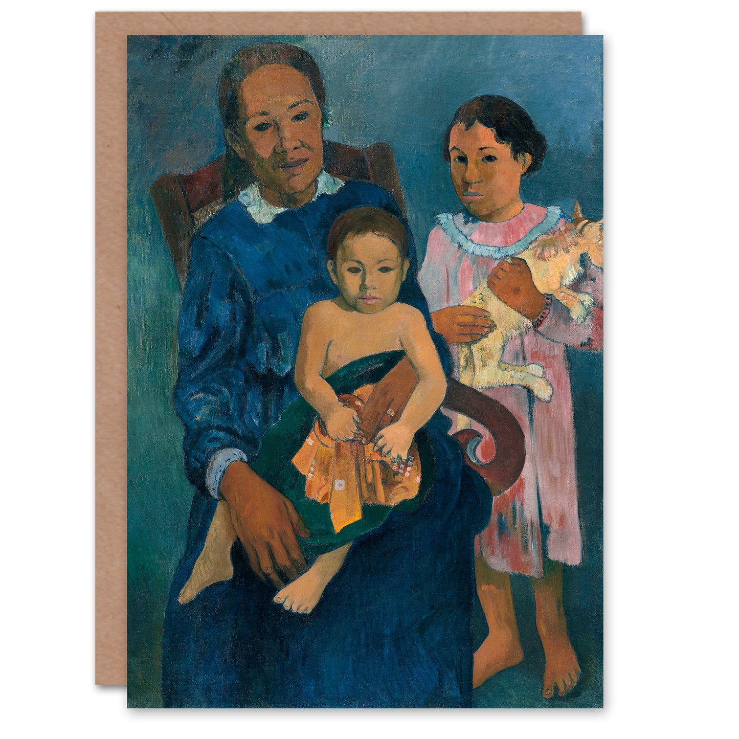 Paul Gauguin Art Card Polynesian Woman with Children