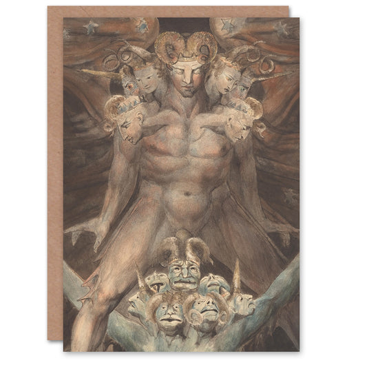 William Blake Art Card Great Red Dragon and Beast from the Sea