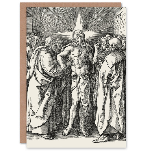 Albrecht Durer Art Card Doubting Thomas Touches Christ's Wounds
