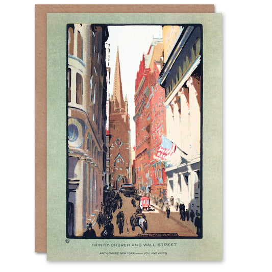 Rachael R Elmer Art Card Trinity Church and Wall Street