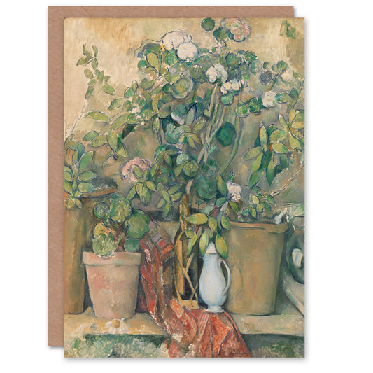 Paul Cezanne Art Card Terracotta Pots and Flowers