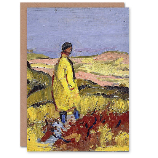 Charles Demuth Art Card Man Standing On Dunes Landscape