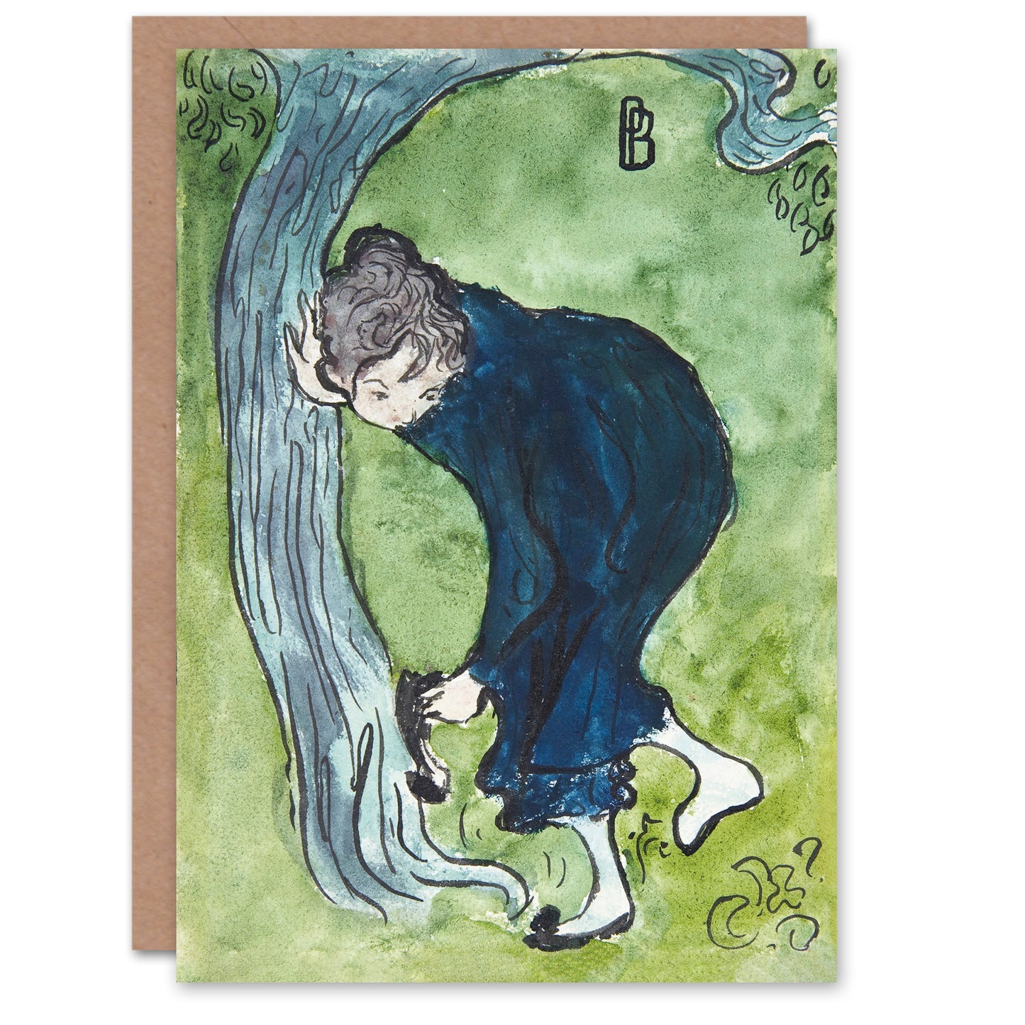 Pierre Bonnard Art Card The False Step Watercolour Painting