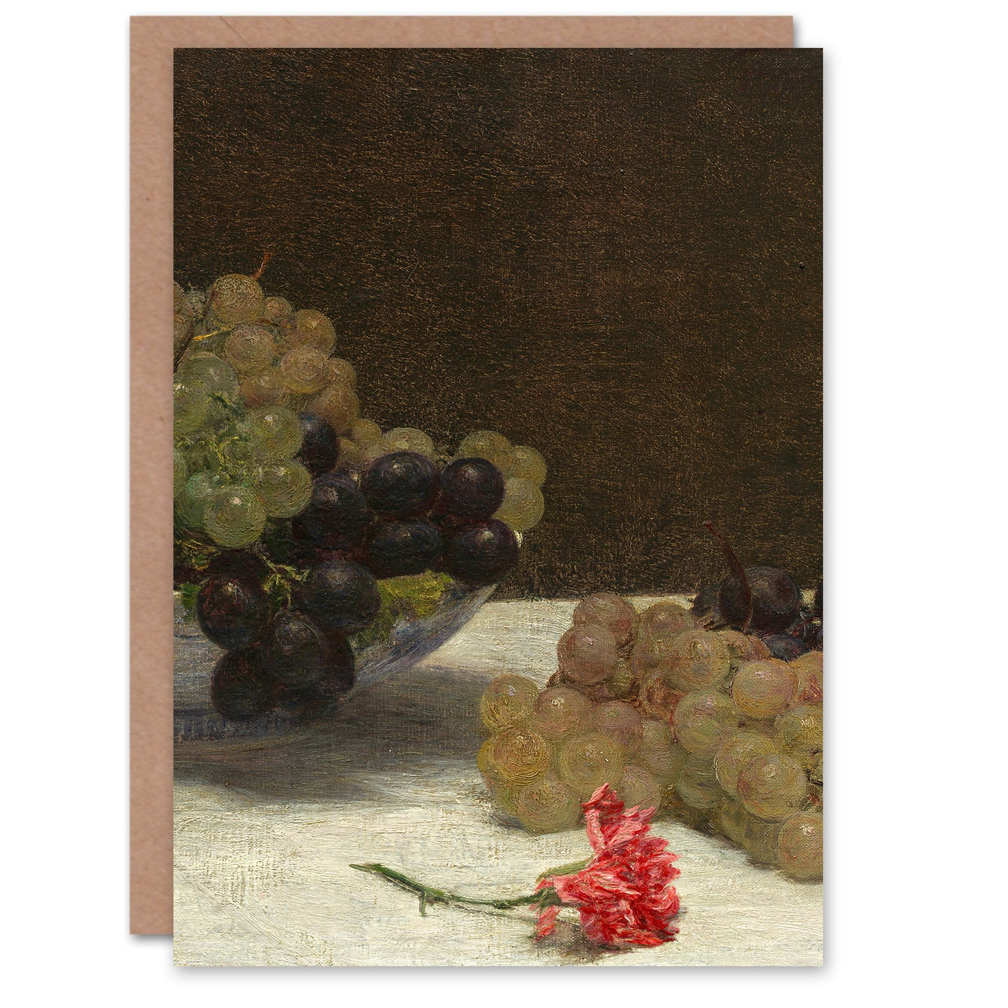 Henri Fantin Latour Art Card Grapes and a Carnation Flower