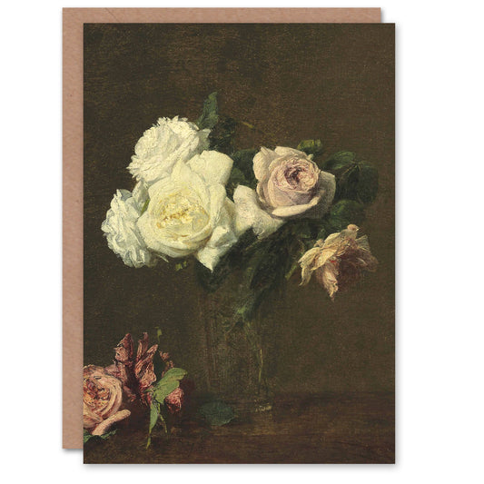 Henri Fantin Latour Art Card White and Pink Roses