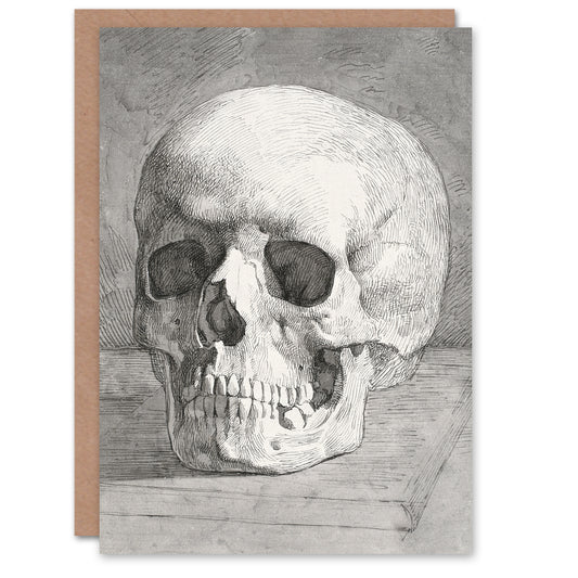 Johan Thomas Lundbye Art Card Human Skull Front View