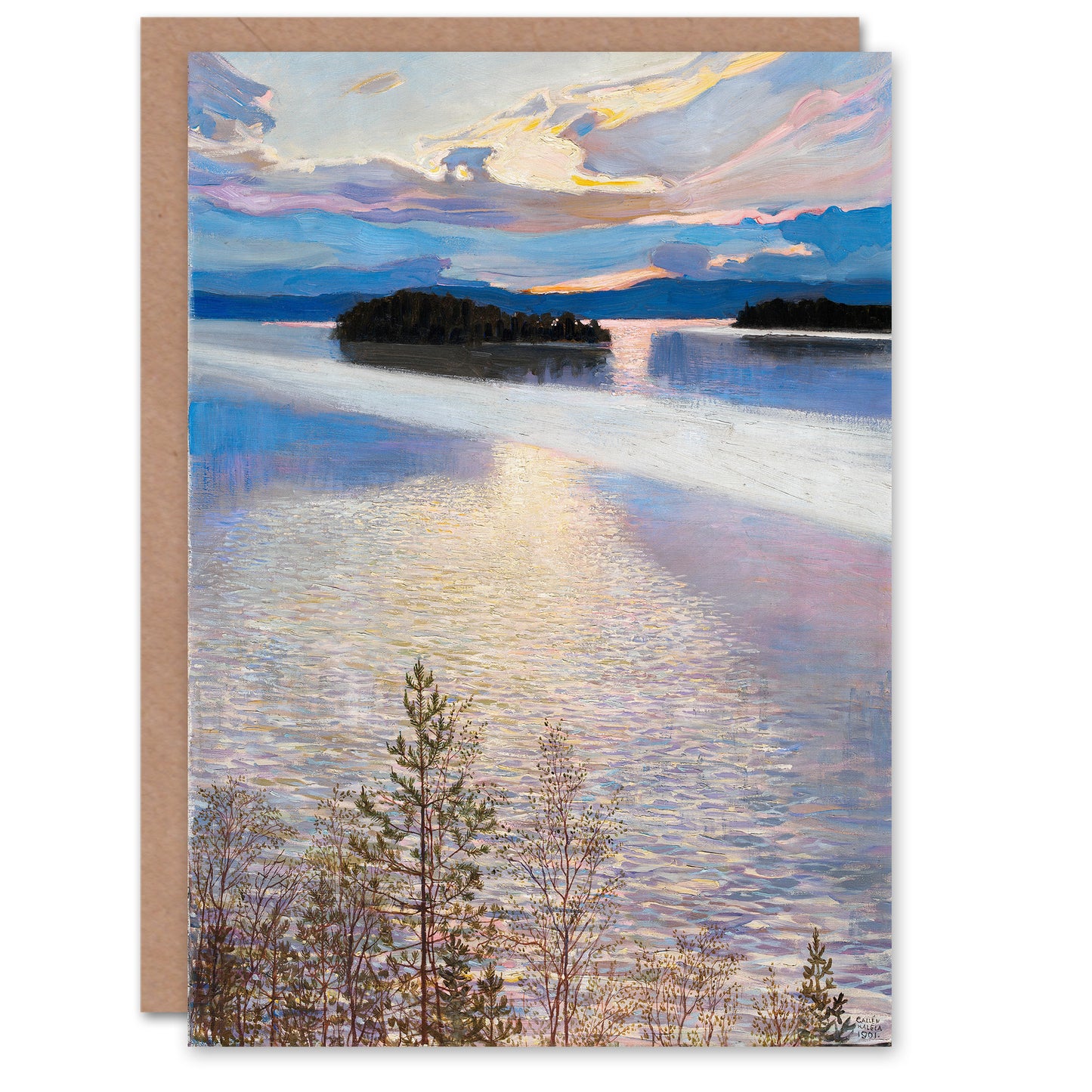 Akseli Gallen Kallela Lake View Coastal Landscape Art Greeting Card