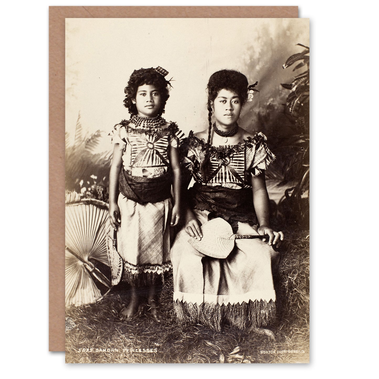 Burton Brothers Photograph of Samoan Princesses Art Greeting Card
