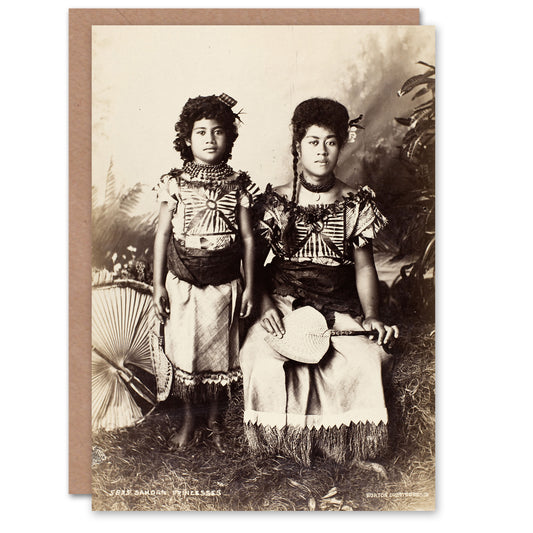 Burton Brothers Photograph of Samoan Princesses Art Greeting Card
