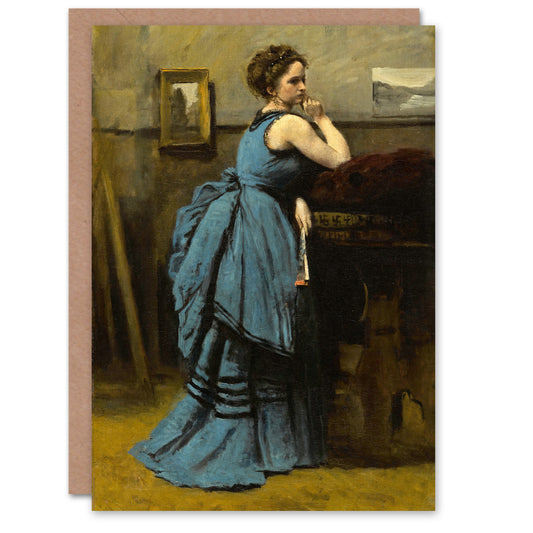 Camille Corot Lady in Blue La Dame en Bleu Art Greeting Card