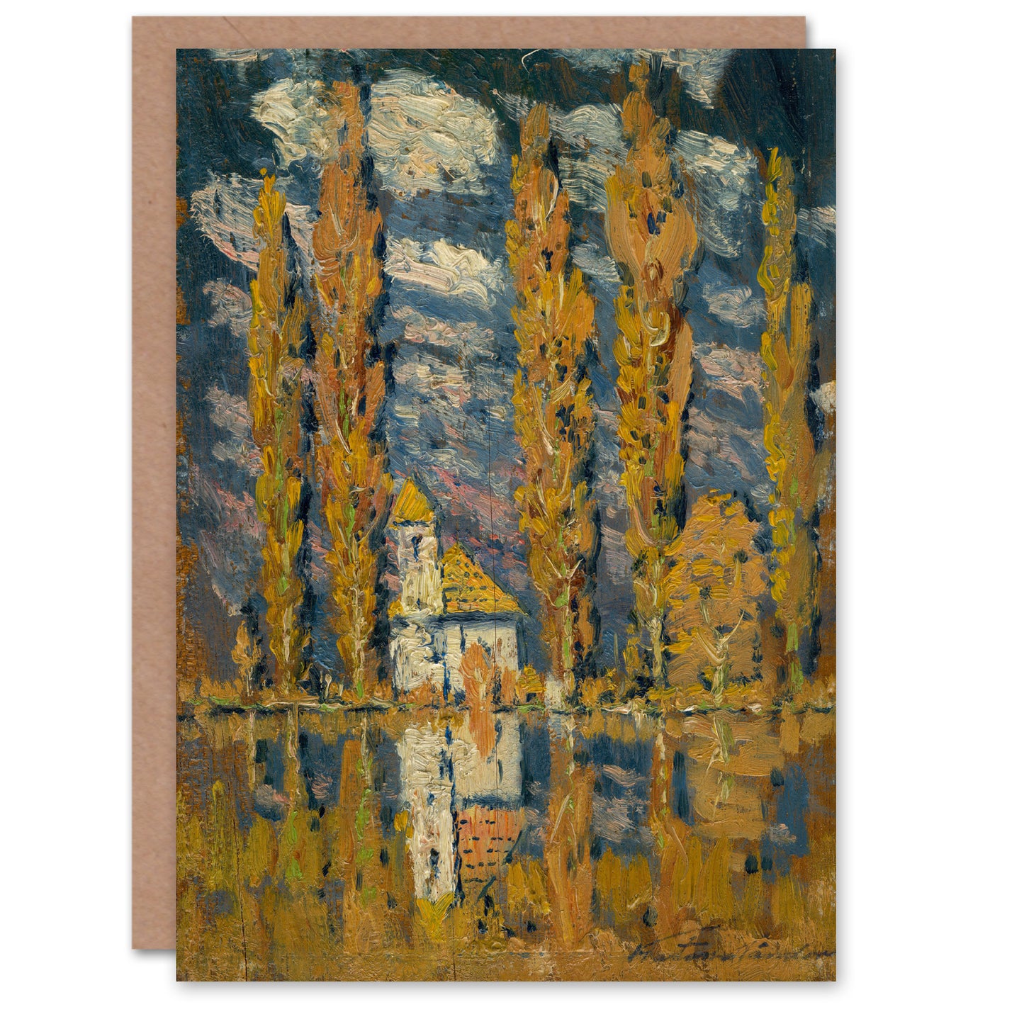 Nándor Katona Poplar Trees by the Water Art Greeting Card