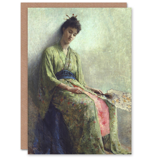 Frank Edwin Scott Somnolence Sleeping Woman Portrait Art Greeting Card