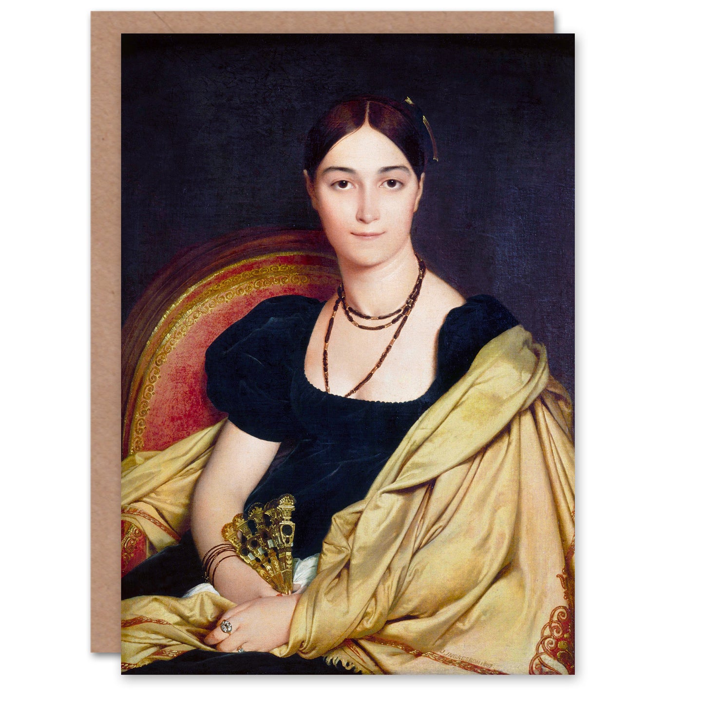J A D Ingres Portrait of Madame Duvaucey Art Greeting Card