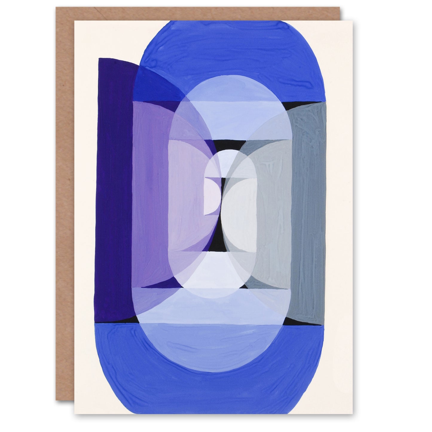 Joseph Schillinger Abstract Blue Gray Violet Wheel Art Greeting Card