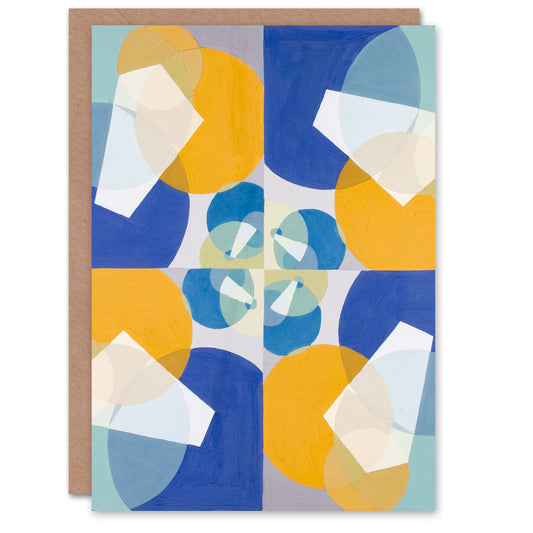 Joseph Schillinger Green Squares Abstract Painting Art Greeting Card