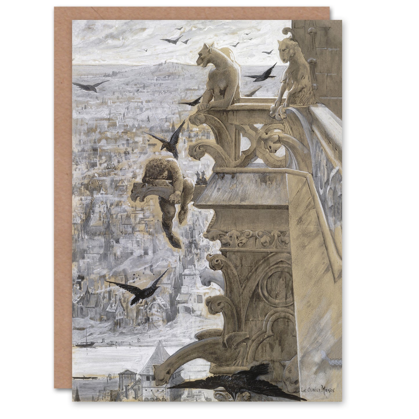 Luc Olivier Merson Notre Dame Paris France Art Greeting Card