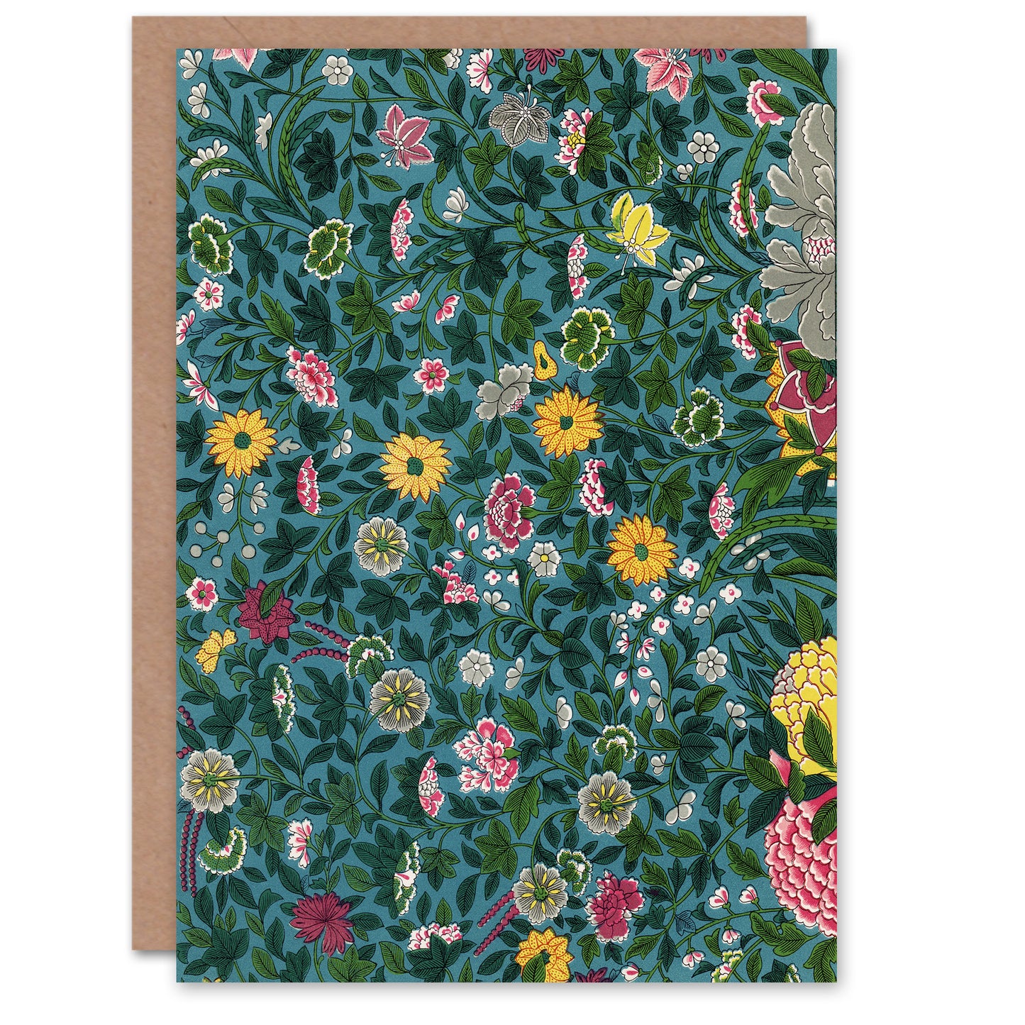 Owen Jones Colourful Chinese Botanical Pattern Art Greeting Card