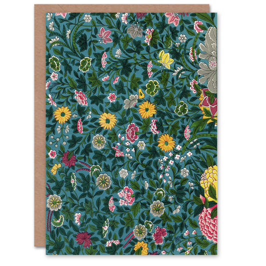 Owen Jones Colourful Chinese Botanical Pattern Art Greeting Card