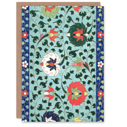 Owen Jones Vibrant Chinese Floral Pattern Art Greeting Card
