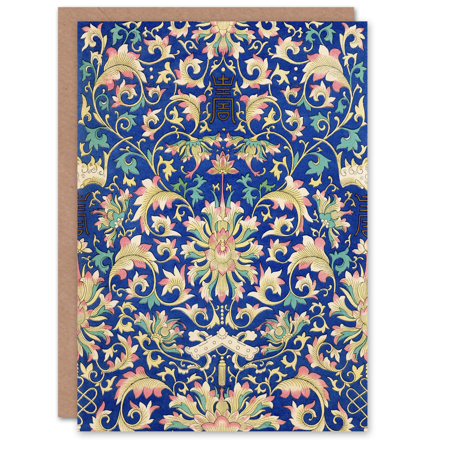 Owen Jones Ornamental Chinese Floral Pattern Art Greeting Card