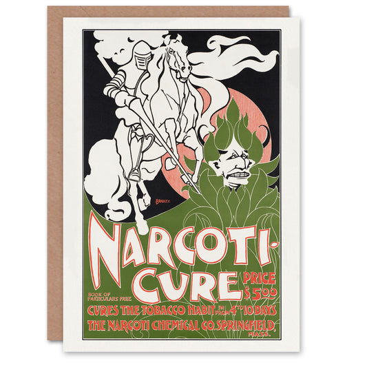 Will H Bradley Narcoticure Vintage Advert Art Greeting Card