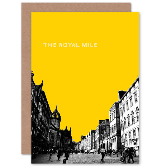 Royal Mile Edinburgh Yellow Scottish Card