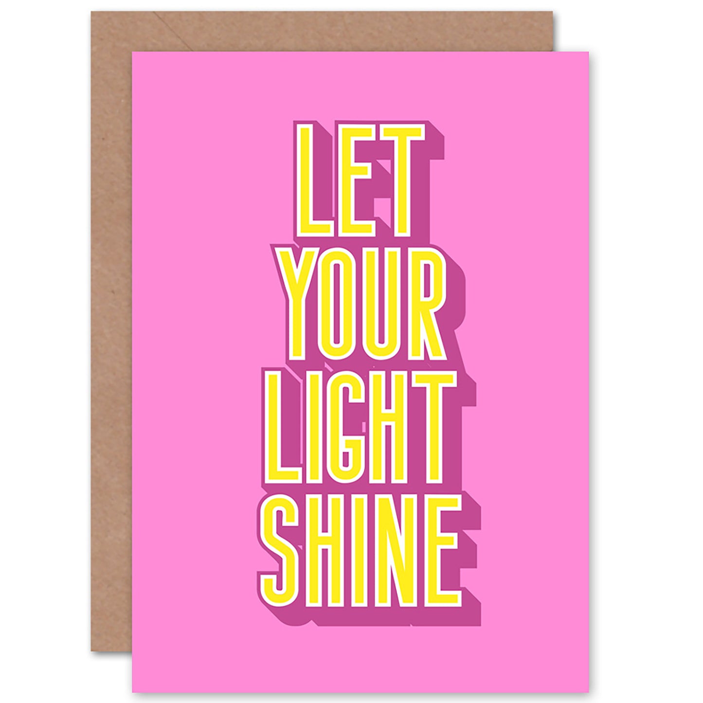 Bright Motivation Let Your Light Shine Quote Greetings Card