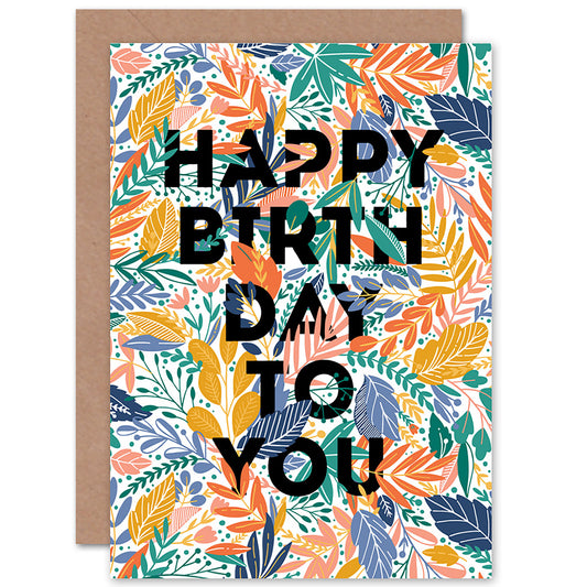 Botanical Leaves Ferns Plant Lover Birthday Card