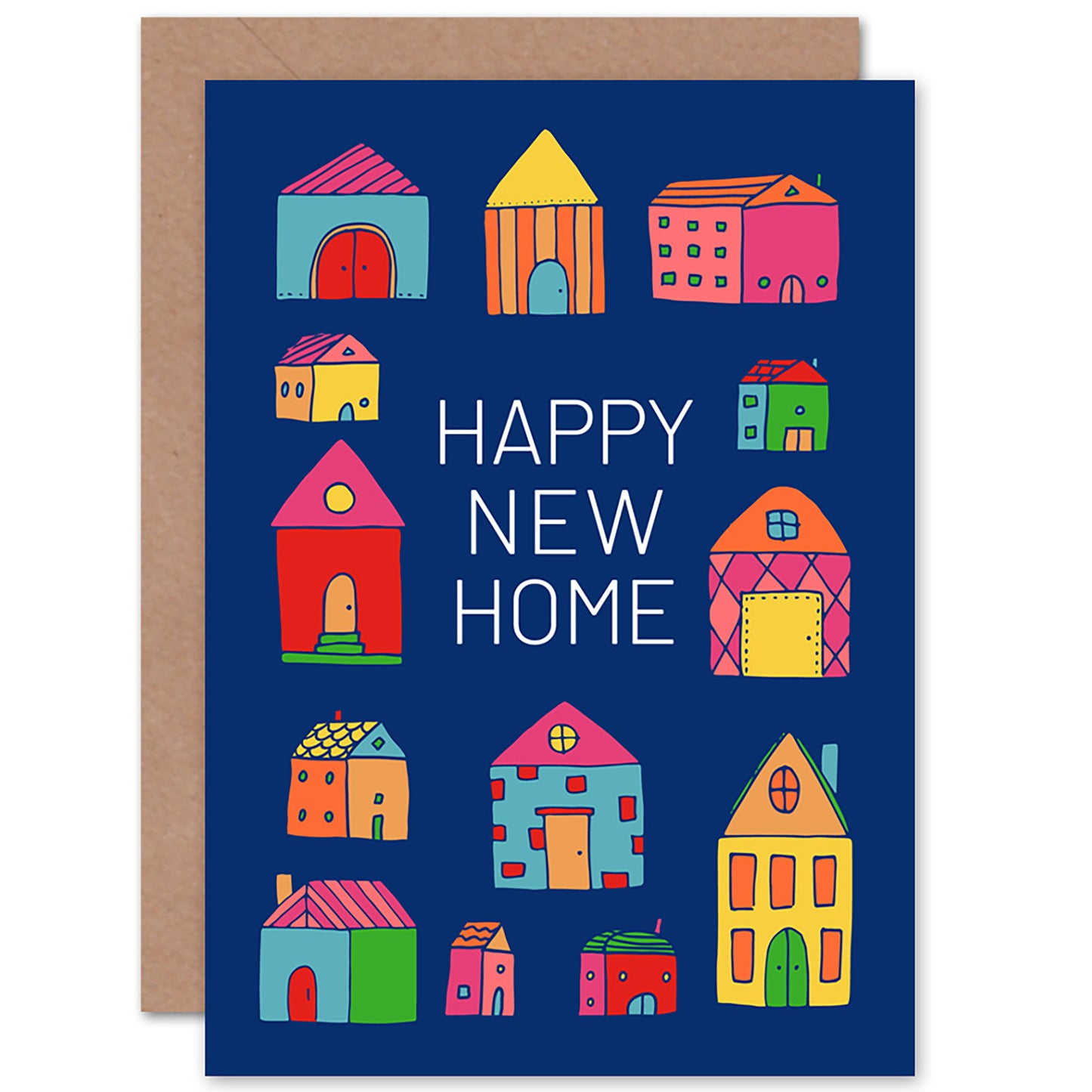 Simple Colourful Houses New Home Card