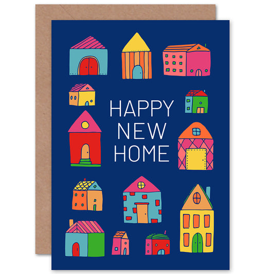Simple Colourful Houses New Home Card