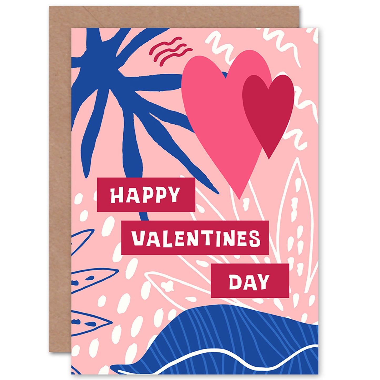 Tropical Love Fun Floral Anniversary Valentine's Card