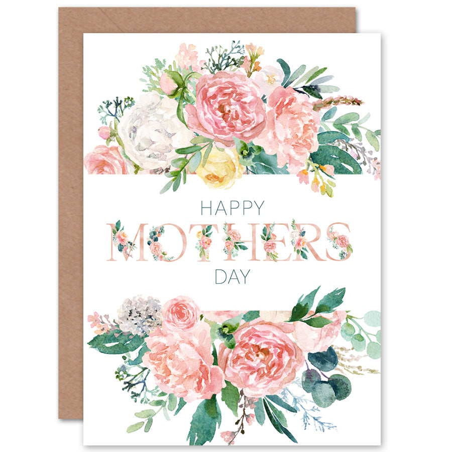 Mothers Day Watercolour Flower Bouquet Mother's day Card
