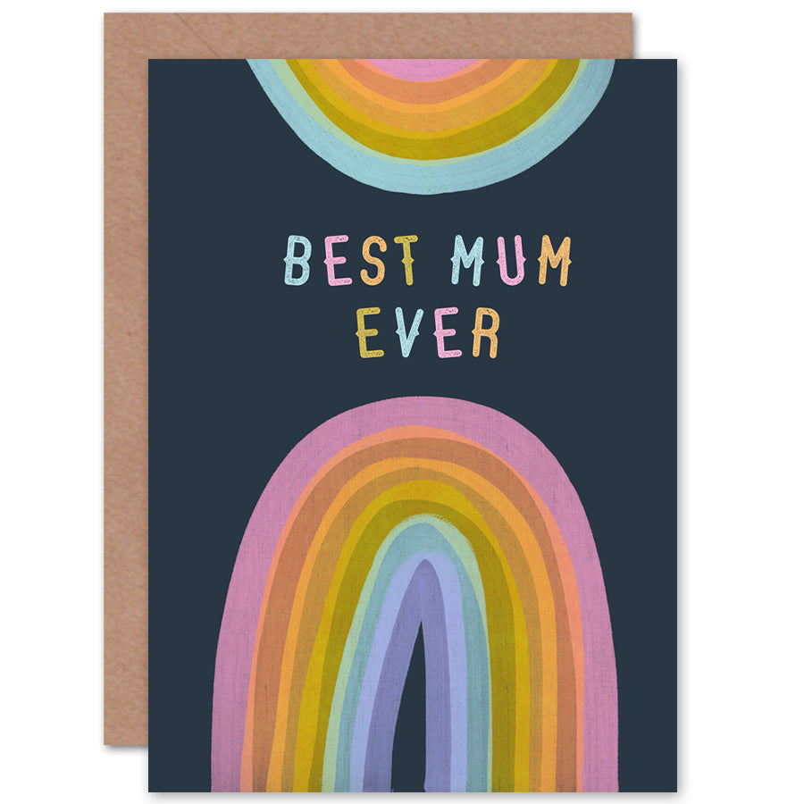 Rainbow Paint Best Ever Dark Mother's day Card