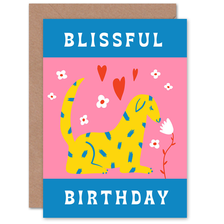 Dog Lover Pet With Flowers Blissful Birthday Card