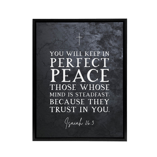 Isaiah 26 3 Perfect Peace In You Bible Quote Black Framed Canvas Wall Art