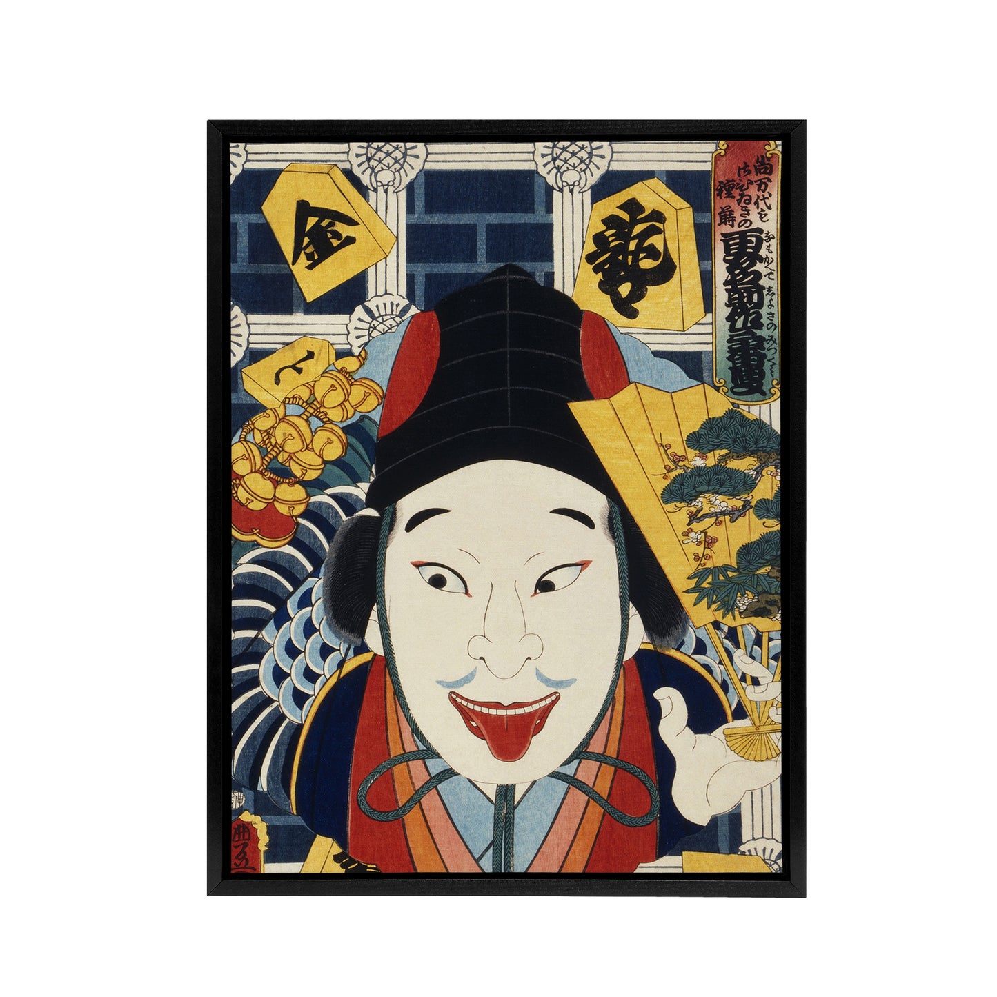 Portrait Theatre Actor Japanese Framed Canvas Wall Art Print Kunichika