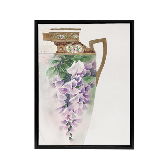 Vintage Floral Design For Ewer Framed Canvas Wall Art Print Noritake