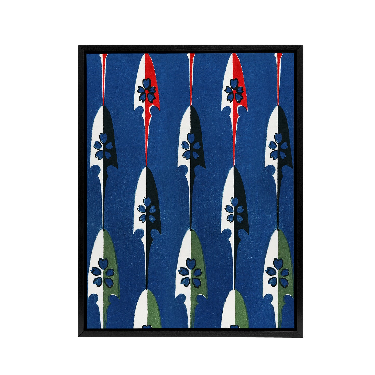 Vintage Japanese Arrowheads Pattern Framed Canvas Wall Art Print Korin