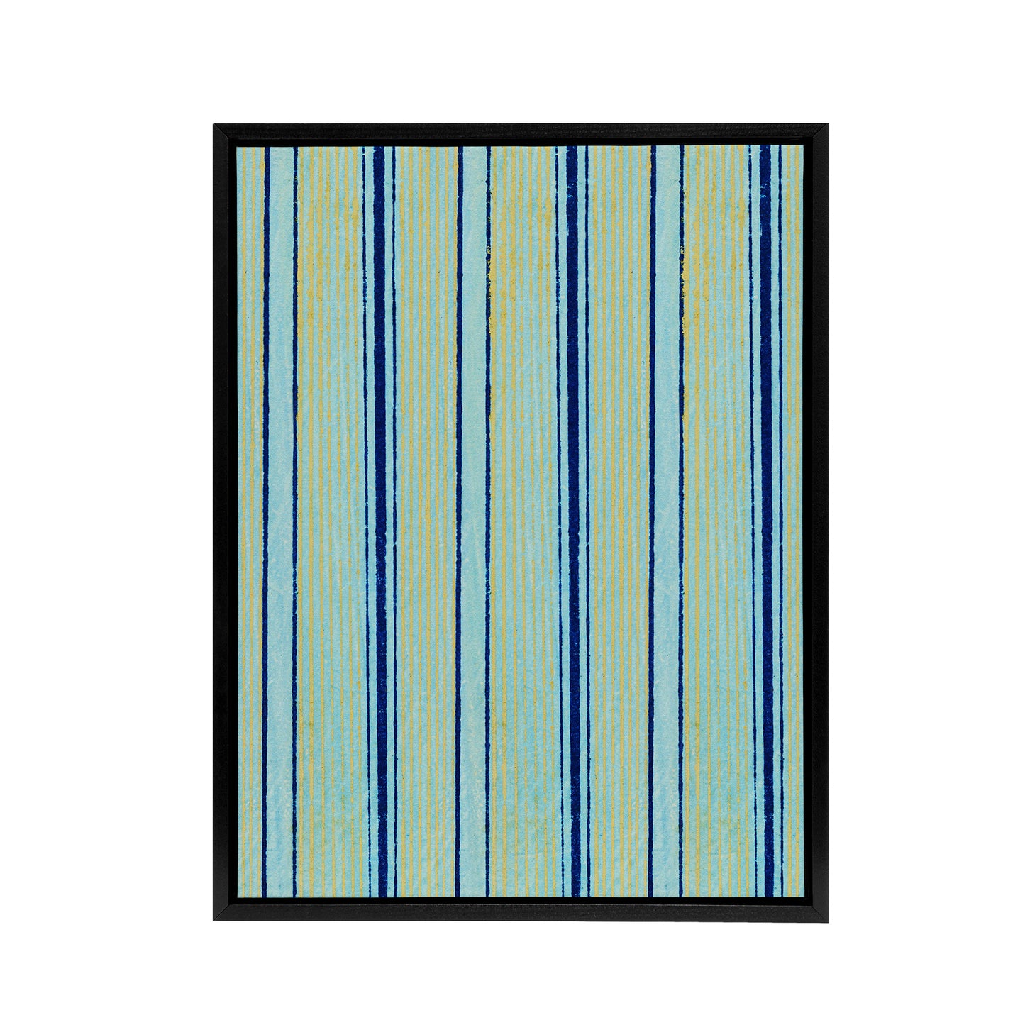 Blue Stripes Vintage Pattern Framed Canvas Wall Art Print Furuya Korin