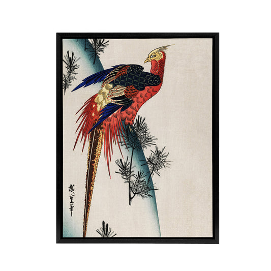 Pheasant and Small Pine Framed Canvas Wall Art Print Utagawa Hiroshige