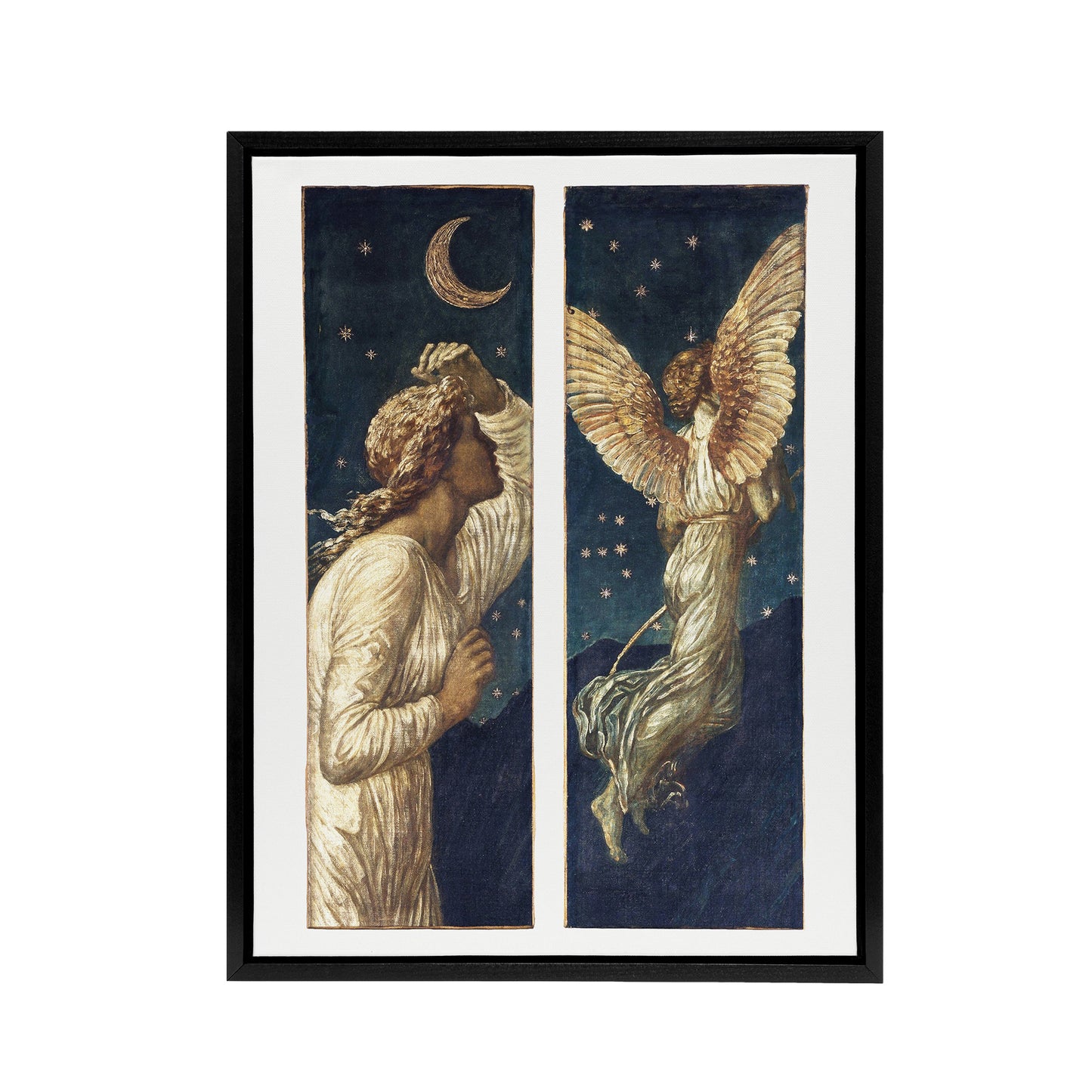 Cupid Flying Away From Psyche Framed Canvas Wall Art Print Burne Jones