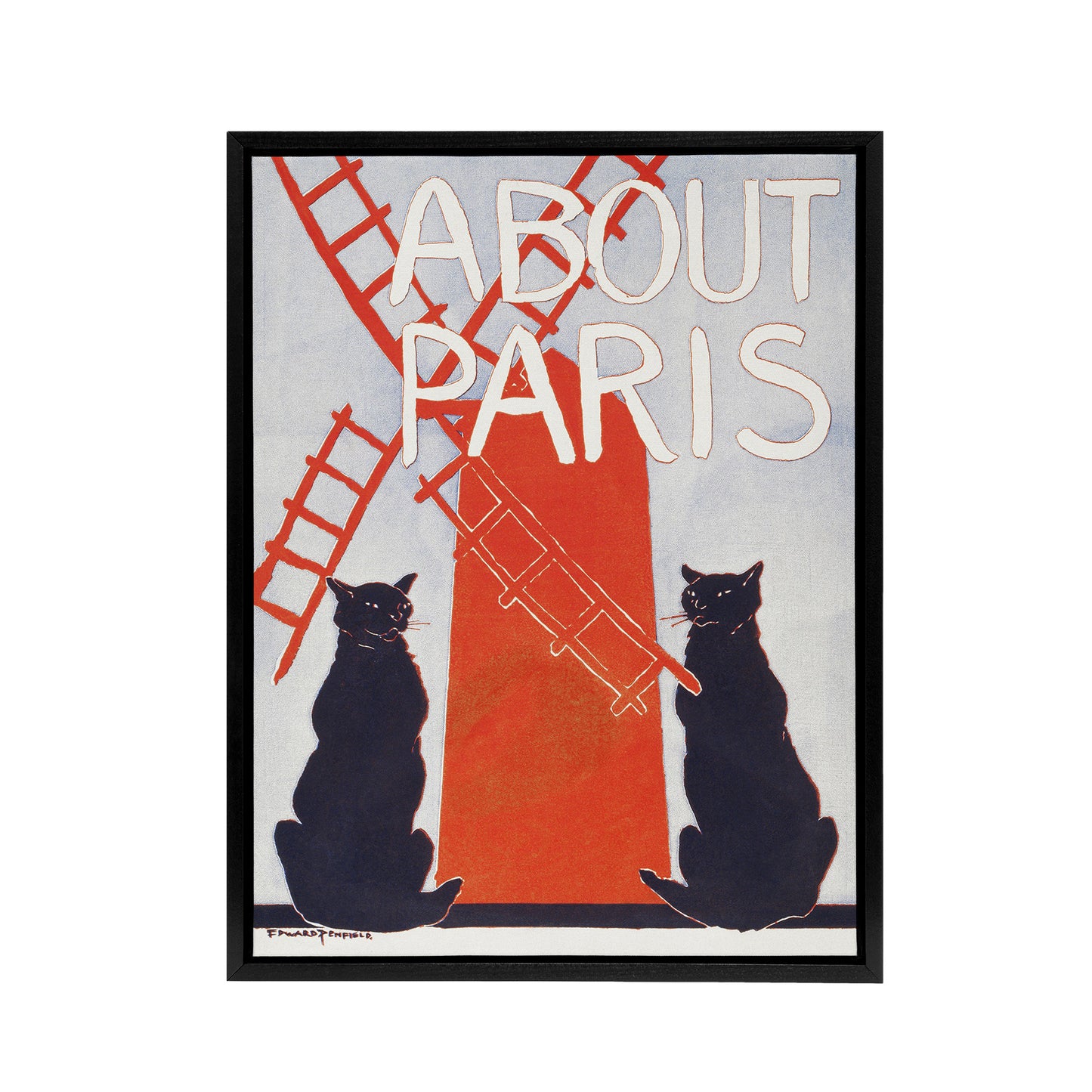 About Paris Travel Book Cover Framed Canvas Wall Art Print Penfield